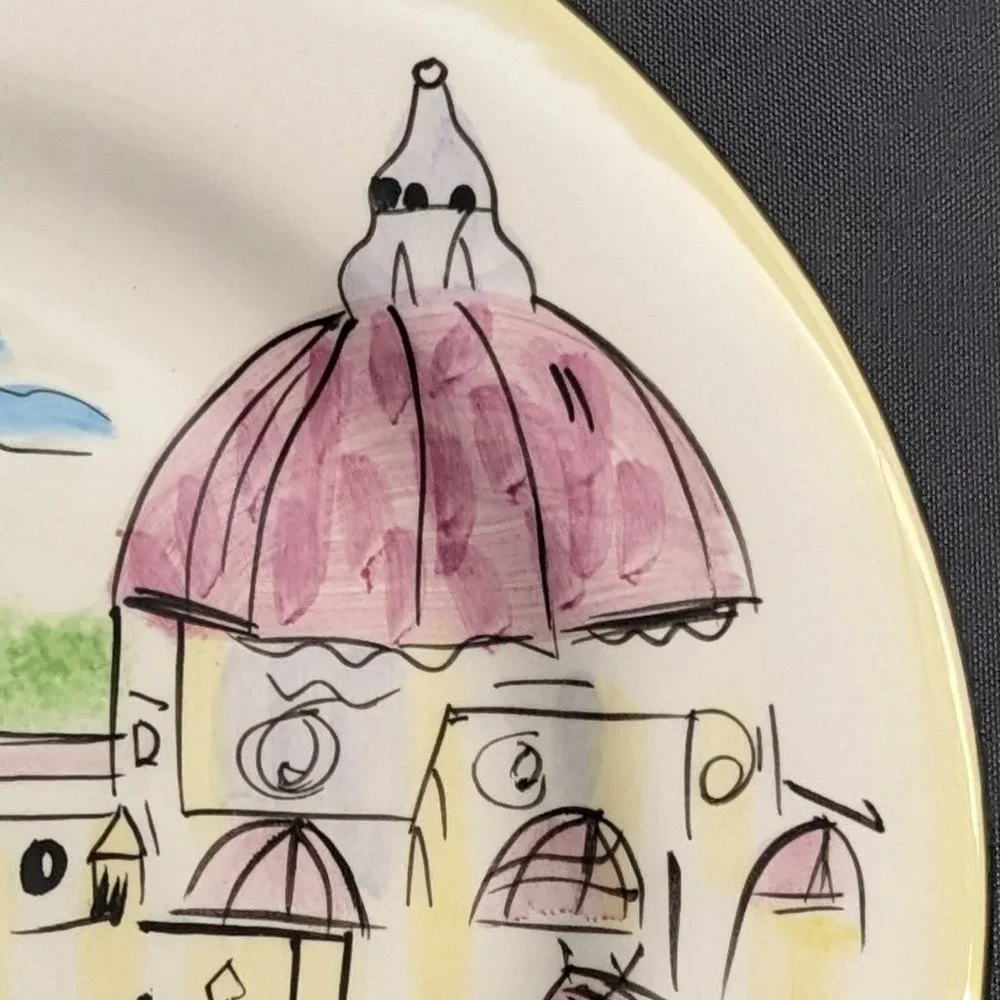 Vtg  8" Oneida Festa Italia Cheese/Salad/Dessert/Appetizers Venice Rome Pair - Picture 13 of 16